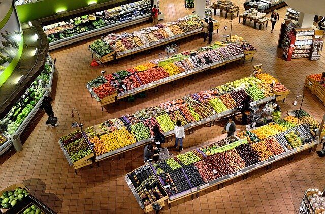 produce isle at the grocery store